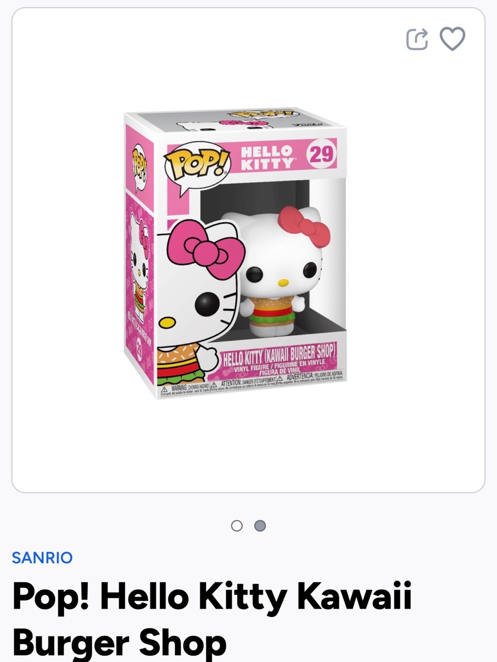Funko Pop- Hello Kitty Burger Shop- 29